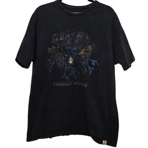 Iron and Resin Freedom Riders Eagle Graphic T-Shirt L Washed‎ Black Motorcycle